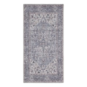 Nourison New Concept Washables 3' x 5' Grey Vintage Indoor Rug