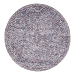 Nourison New Concept Washables 5'3&quot x Round Grey Vintage Indoor Rug