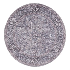 Nourison New Concept Washables 7'10&quot x Round Grey Vintage Indoor Rug