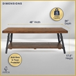 Finch Ezra Solid Wood and Metal Coffee Table Walnut Brown