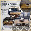 Finch Ezra Solid Wood and Metal Coffee Table Walnut Brown