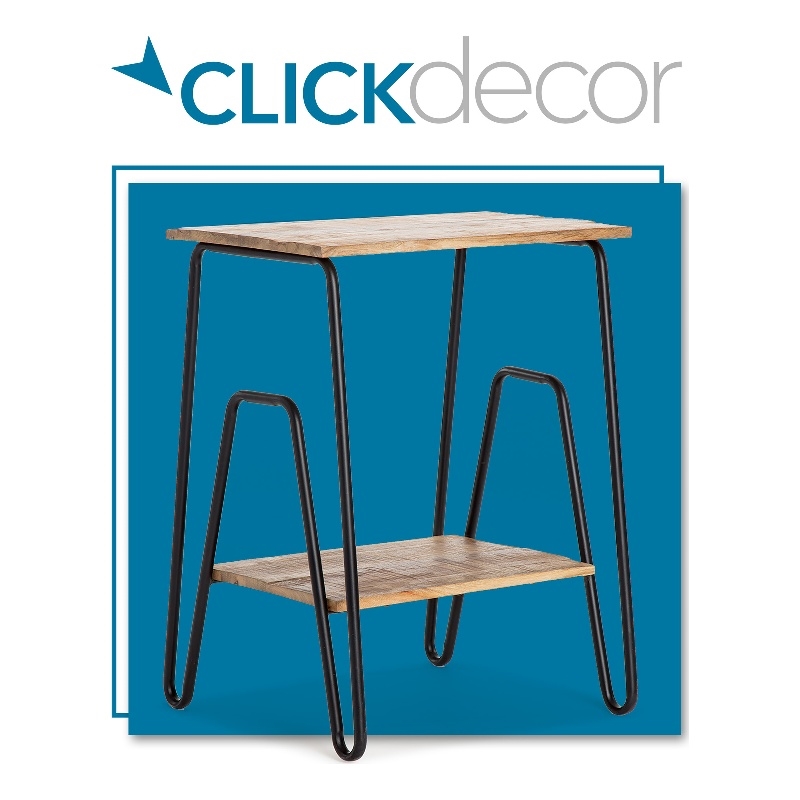 ClickDecor Cooper Industrial Side Table Brown