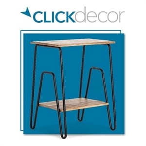 ClickDecor Cooper Industrial Side Table Brown
