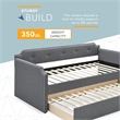 ClickDecor Bella Upholstered Daybed and Trundle Dark Gray