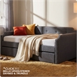 ClickDecor Bella Upholstered Daybed and Trundle Dark Gray