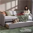 ClickDecor Bella Upholstered Daybed and Trundle Beige