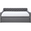 ClickDecor Carmina Tufted Daybed and Trundle Dark Gray