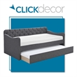 ClickDecor Carmina Tufted Daybed and Trundle Dark Gray