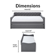 ClickDecor Carmina Tufted Daybed and Trundle Dark Gray