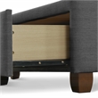 ClickDecor Edmond Storage Bed wAdjustable Height Headboard Queen Size Dark Gray