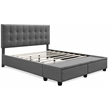 ClickDecor Edmond Storage Bed wAdjustable Height Headboard Queen Size Dark Gray