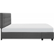 ClickDecor Edmond Storage Bed wAdjustable Height Headboard Queen Size Dark Gray