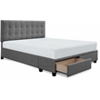 ClickDecor Edmond Storage Bed wAdjustable Height Headboard Queen Size Dark Gray