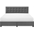 ClickDecor Edmond Storage Bed wAdjustable Height Headboard King Size Dark Gray