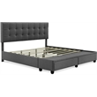 ClickDecor Edmond Storage Bed wAdjustable Height Headboard King Size Dark Gray