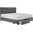ClickDecor Edmond Storage Bed wAdjustable Height Headboard King Size Dark Gray