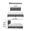 ClickDecor Edmond Storage Bed wAdjustable Height Headboard King Size Dark Gray
