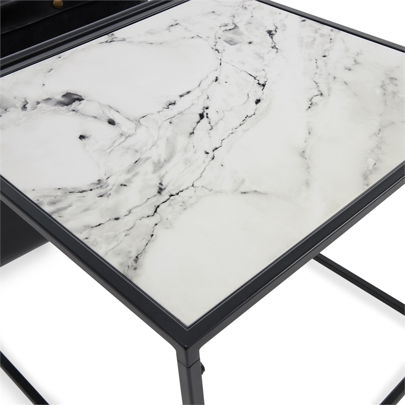 ClickDecor Wilson Magazine Storage End Table Marble Print