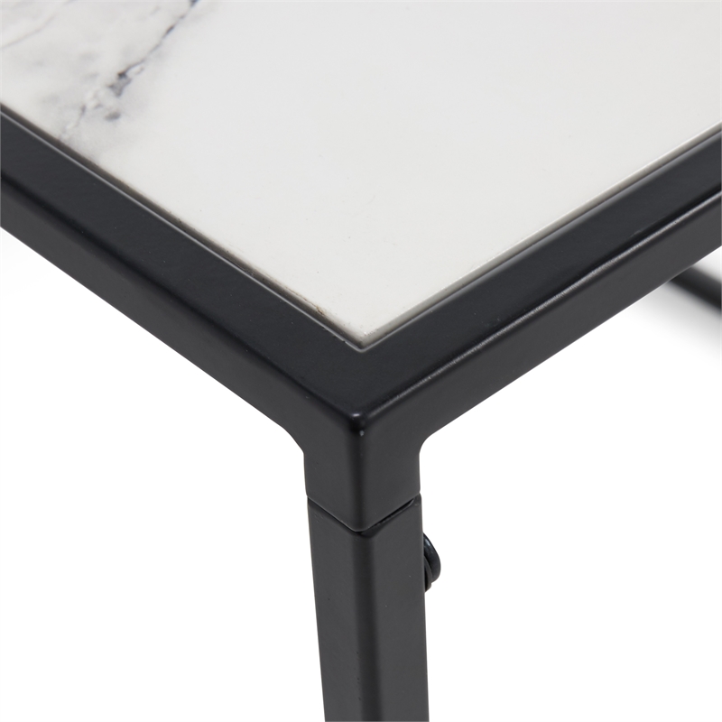 ClickDecor Wilson Magazine Storage End Table Marble Print