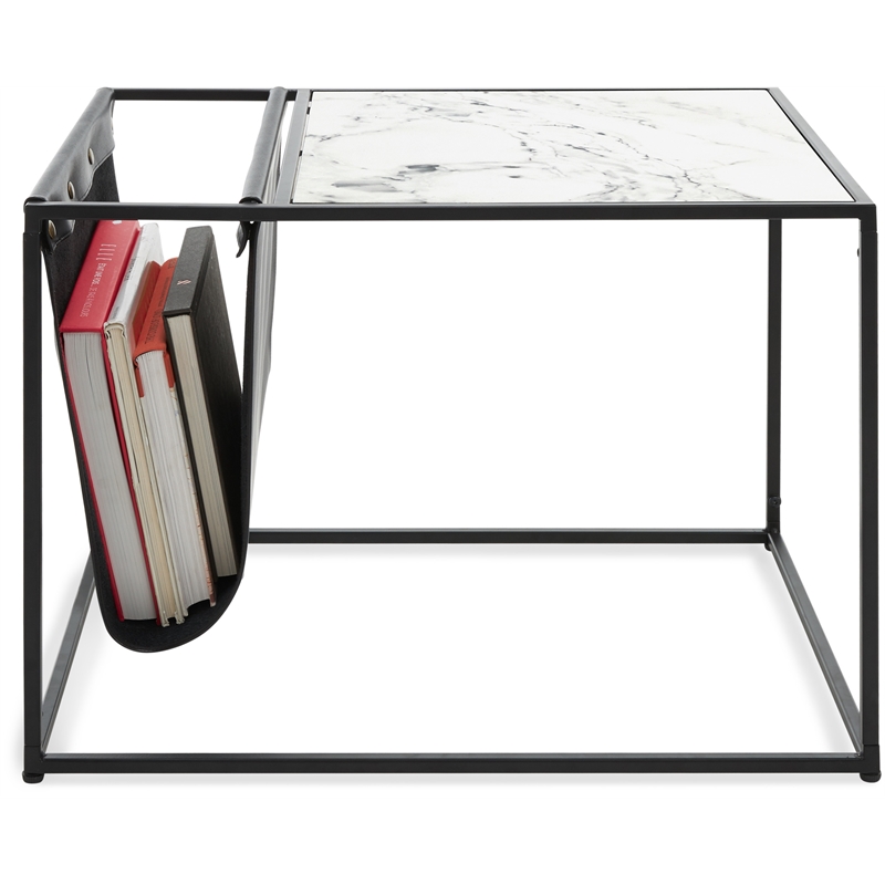 ClickDecor Wilson Magazine Storage End Table Marble Print
