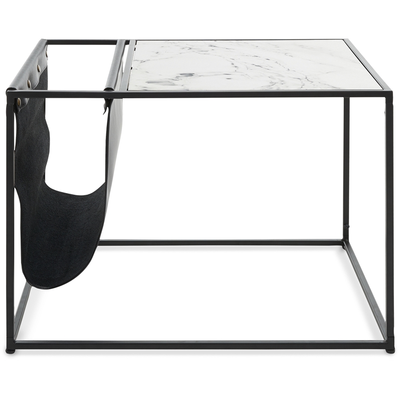 ClickDecor Wilson Magazine Storage End Table Marble Print
