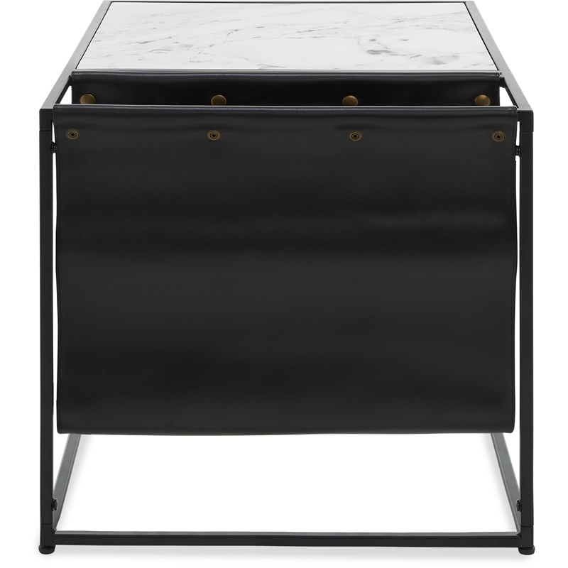ClickDecor Wilson Magazine Storage End Table Marble Print