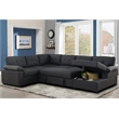 Alexent Sleeper Sectional Sofa Pull Out Bed w/ Storage Fabric Sofa Bed Dark Gray