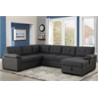 Alexent Sleeper Sectional Sofa Pull Out Bed w/ Storage Fabric Sofa Bed Dark Gray