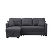 Alexent 3-Seat Modern Fabric Sleeper Sectional Sofa with Storage in Dark Gray