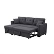 Alexent 3-Seat Modern Fabric Sleeper Sectional Sofa with Storage in Dark Gray