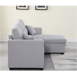 Alexent 3-Seat Modern Fabric Sleeper Sectional Sofa with Storage in Ash