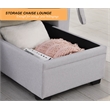 Alexent 3-Seat Modern Fabric Sleeper Sectional Sofa with Storage in Ash