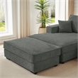 Alexent Modular Sectional Sofa w Ottoman LEFT-Facing Chaise Couch Dark Gray
