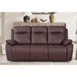 Alexent Manual Faux Leather Recliner 3-Seater Sofa Couch in Brown
