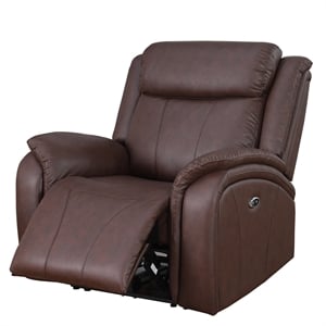 Leather Recliner Arm Chair Power Reclining Sofa Chair  Home Theater Couch Brown