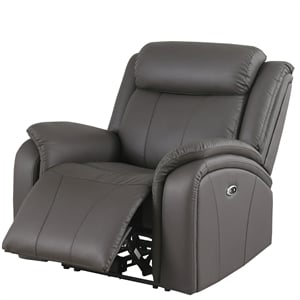 Leather Recliner Arm Chair Power Reclining Sofa Chair  Home Theater Couch Gray