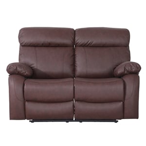 Alexent Leather Recliner Loveseat Power Reclining Sofa Theater Couch Brown