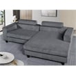 Alexent Sectional Sofa Deep Seat Couch Fabric Sleeper Chaise Couch Gray