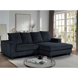 Alexent Fabric Sectional Sofa Deep Seat Right Facing Sleeper Couch Dark Gray