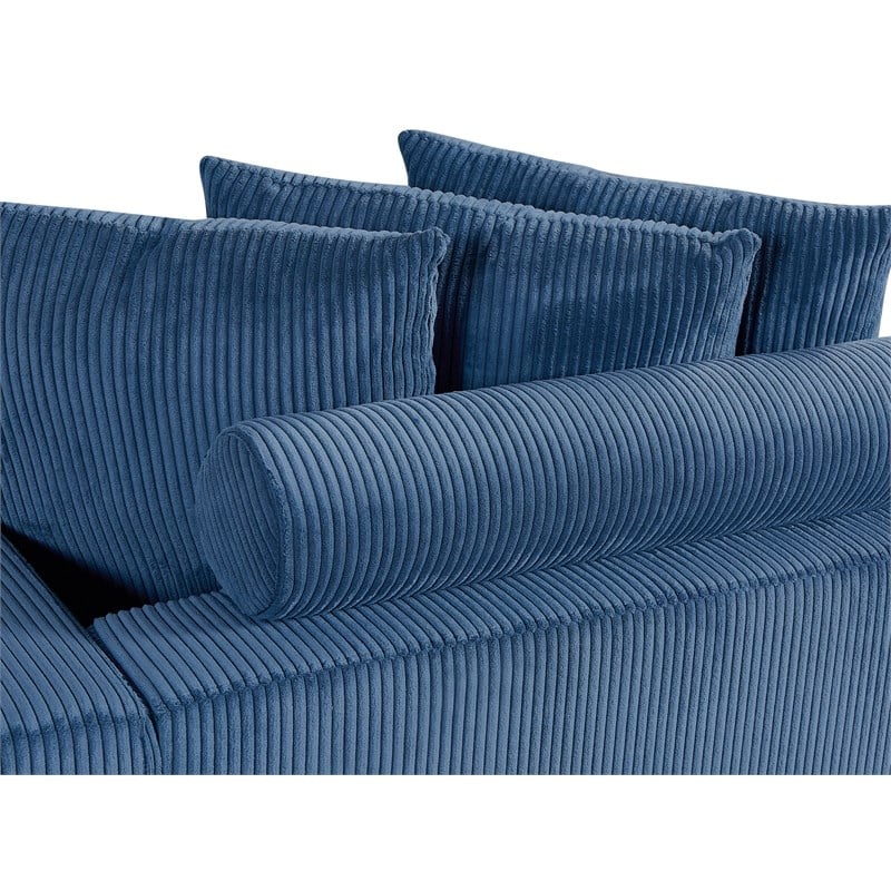 Alexent Deep Seat Sofa Couch Fabric Modular Sectional Sleeper Bed Blue