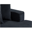 Alexent Fabric Sectional Sofa Deep Seat Left Facing Sleeper Chaise Dark Gray