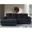 Alexent Fabric Sectional Sofa Deep Seat Left Facing Sleeper Chaise Dark Gray