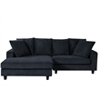 Alexent Fabric Sectional Sofa Deep Seat Left Facing Sleeper Chaise Dark Gray