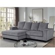 Alexent Fabric Sectional Sofa Deep Seat Left Facing Sleeper Chaise Gray