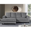 Alexent Fabric Sectional Sofa Deep Seat Left Facing Sleeper Chaise Gray