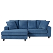 Alexent Deep Seat Sofa Sectional Fabric Sleeper Couch Bed Blue