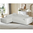 Deep Couch White Chenille Fabric Sofa 108