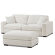 Modular Loveseat with Ottoman Chaise Chenille Wide Couch Sectionals White