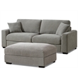 Modular Loveseat with Ottoman Chaise Chenille Extra Wide Couch Sectionals Gray