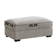 Modular Loveseat with Ottoman Chaise Chenille Extra Wide Couch Sectionals Gray